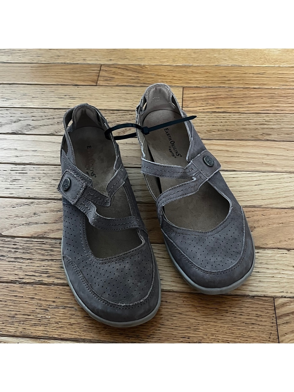 Earth Origins Women's Gray Mary Jane Comfort Shoes Size 8